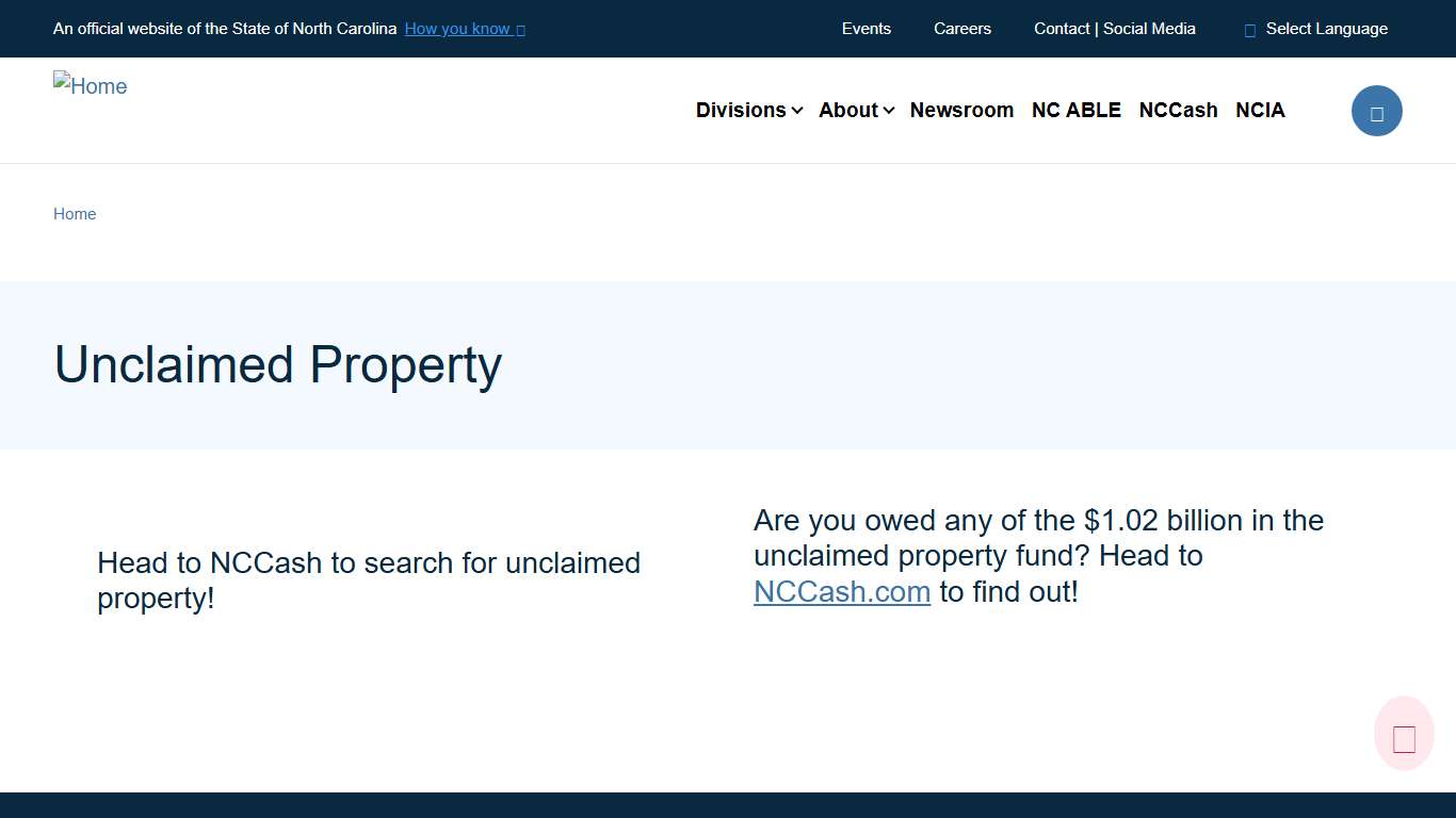 Unclaimed Property NC Treasurer